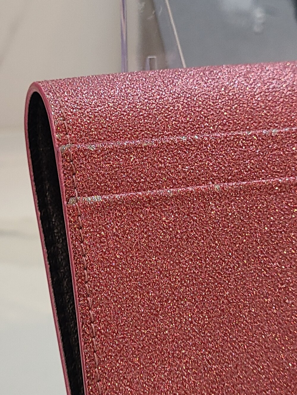 Balenciaga Glittery Pink Cash Flap bifold Women's wallet Coin Card Holder - Picture 12 of 13